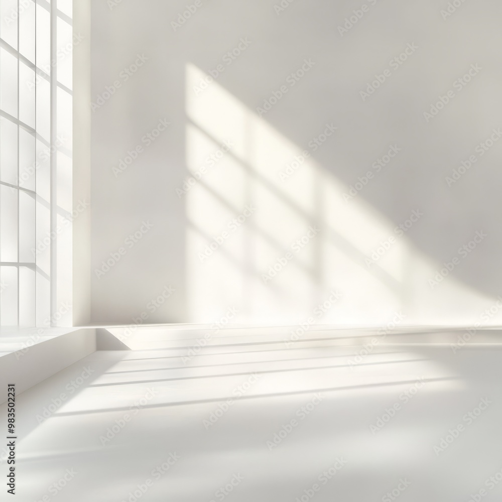 Obraz premium Bright Minimalist Interior with Soft Shadows