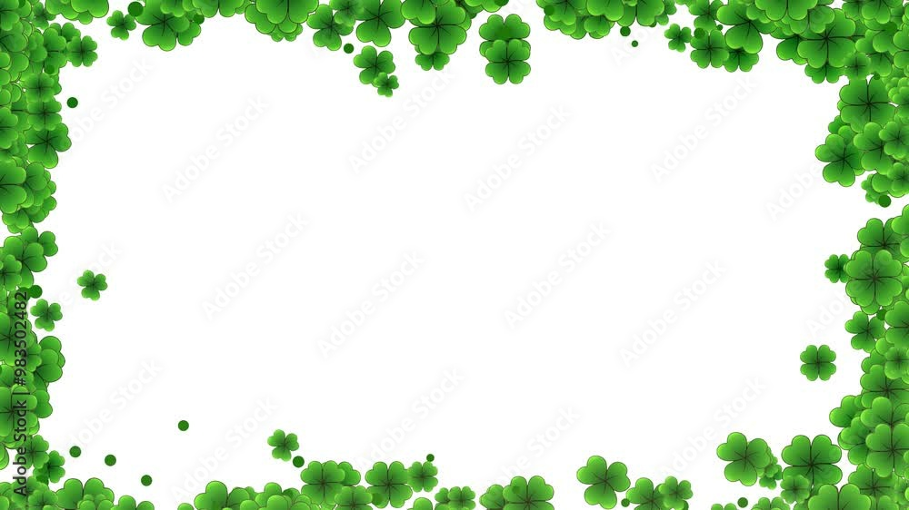 green clover leaves animation on with background suit to use for St. Patrick Day green clover leaves animation on with background suit to use for St. Patrick Day