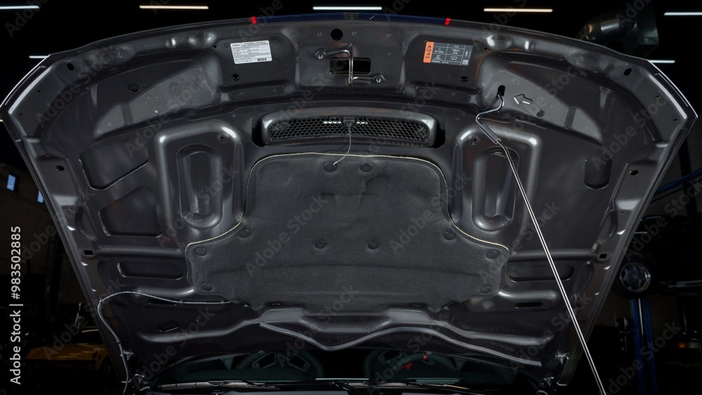 Fototapeta premium Hood of a car open