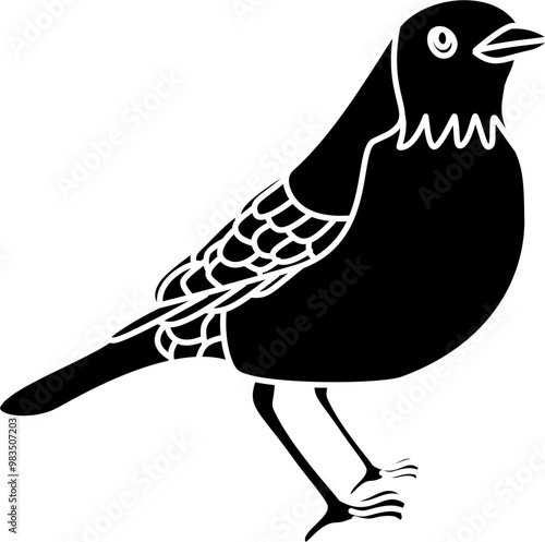 Robin bird illustration vector