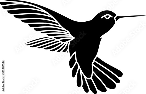 Humming bird illustration vector