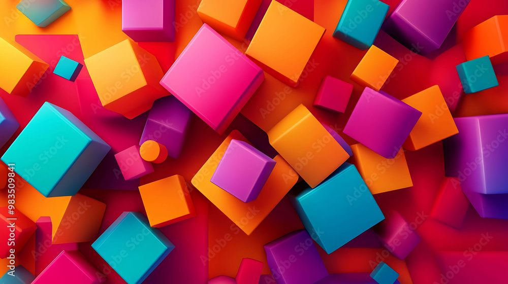 A vibrant background of colorful cubes. A vibrant background of colorful cubes.