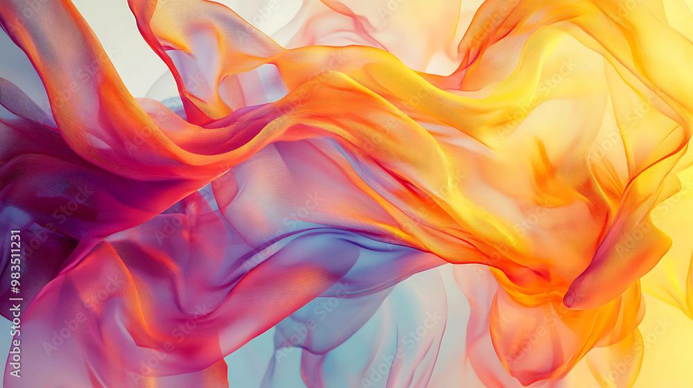 Fototapeta premium Abstract colorful flowing fabric.