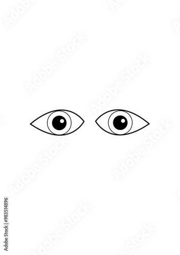 formal abstract illustration of a pair of eyes, interesting versatile symbol. no AI