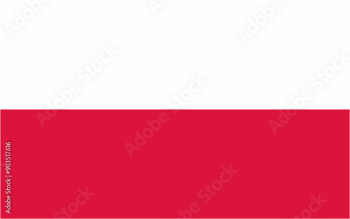 Poland official flag vector with standard size and proportion. National flag emblem with accurate size and colors.