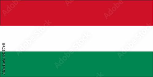 Hungary official flag vector with standard size and proportion. National flag emblem with accurate size and colors.