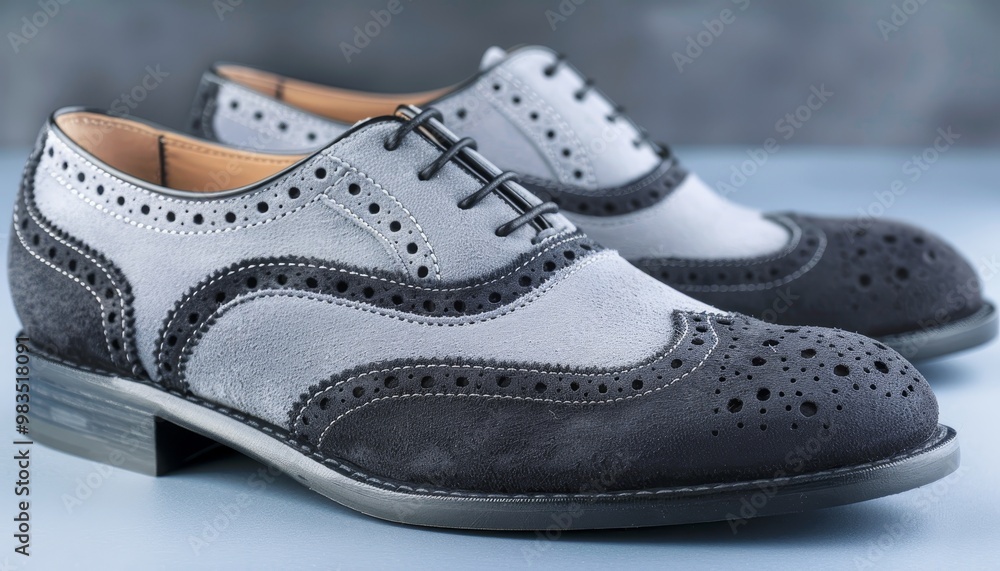Stylish close up of a trendy new footwear pair showcasing modern design and fashion appeal Stylish close up of a trendy new footwear pair showcasing modern design and fashion appeal