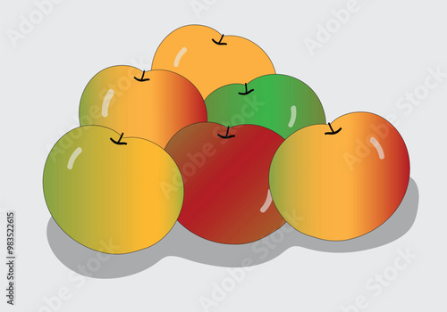 illustration of apples assortment healthy nutrition