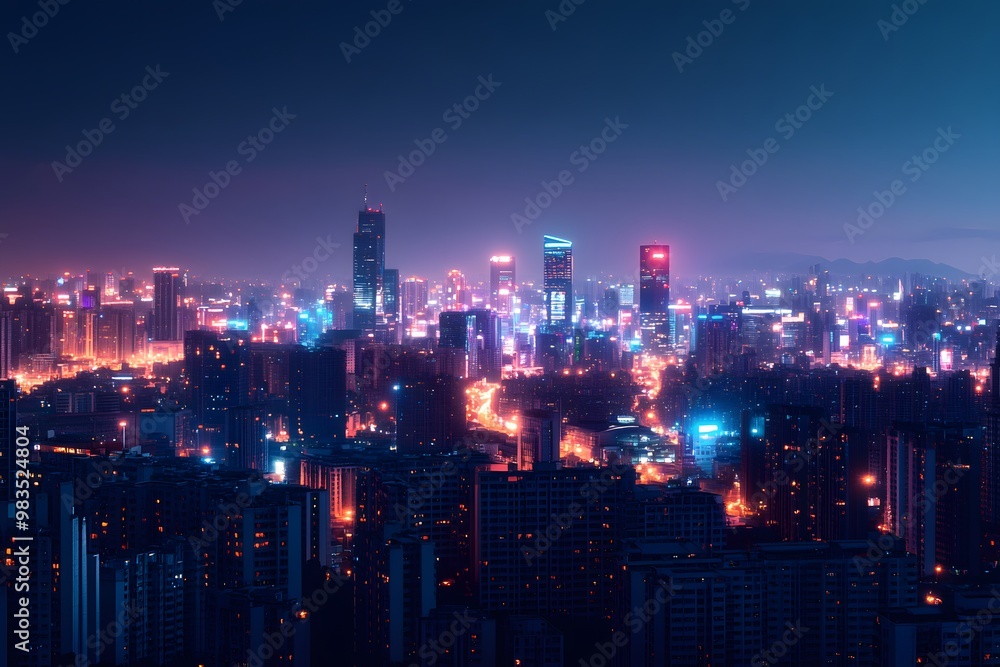 Obraz premium Night City Skyline