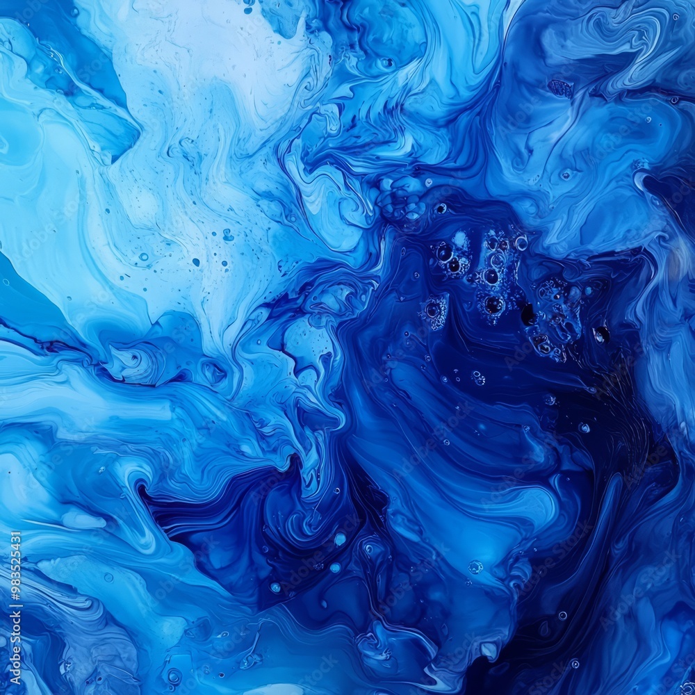 Abstract Blue Ocean Swirl - Vibrant Fluid Art Background Abstract Blue Ocean Swirl - Vibrant Fluid Art Background