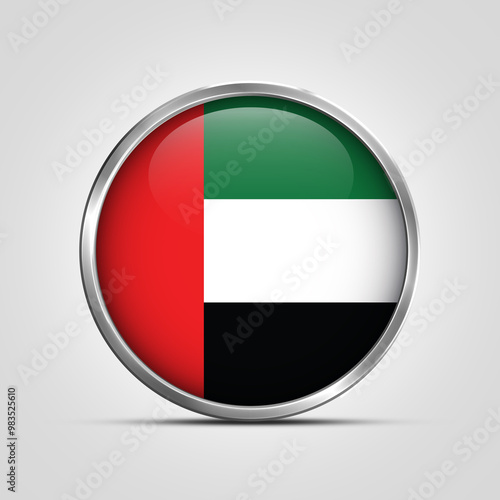 silver plate with glossy flag. United Arab Emirates flag stamp. made in stamp isolated in white background. royal, allegiance, symbol, minimal, vector, 3d, icon, illustration. Free Download silver plate with glossy flag. United Arab Emirates flag stamp. made in stamp isolated in white background. royal, allegiance, symbol, minimal, vector, 3d, icon, illustration. - GFXLoad