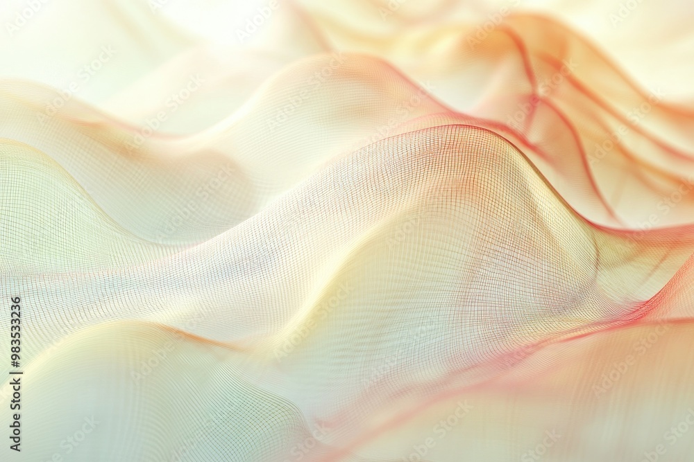 Soft, flowing fabric waves in gentle colors create an ethereal and tranquil background for designs and artistic projects. Soft, flowing fabric waves in gentle colors create an ethereal and tranquil background for designs and artistic projects.