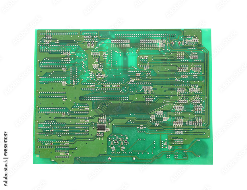 Green of computer motherboard iwith transparent image of PNG format extension,.