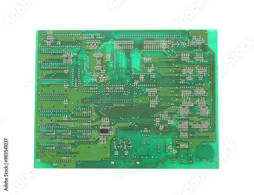 Obraz na płótnie Green of computer motherboard iwith transparent image of PNG format extension,. w salonie