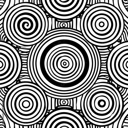 Intricate Black and White Geometric Pattern Coloring Page