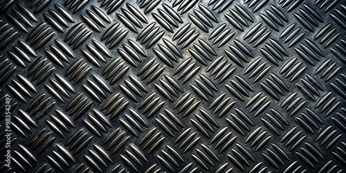 Black corrugated metal surface with round dents texture for industrial backgrounds