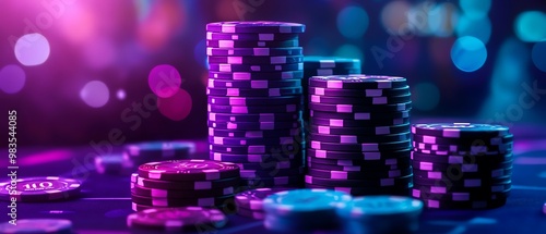 Sophisticated minimalist banner for Non GAME STOP Casino, dark purple color scheme, bold GAME STOP text above or on the left, sleek gaming elements, wellcomposed layout photo