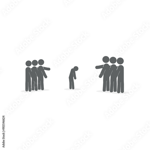 vector illustration flat design of bullying, threat of violence