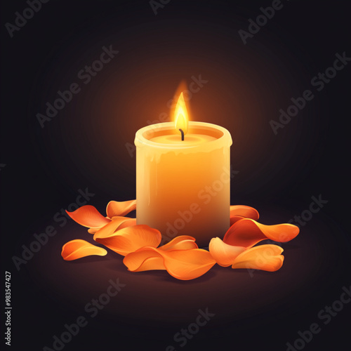 burning candle in the dark