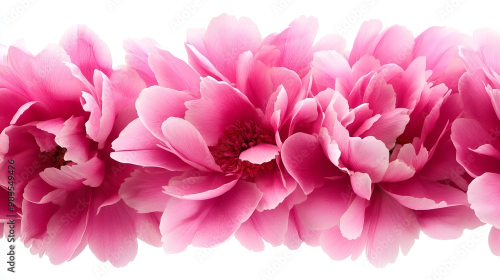 Pink peony flower fully bloomed, detailed petals, isolated on a clean white background, ideal for wedding and floral designs Pink peony flower fully bloomed, detailed petals, isolated on a clean white background, ideal for wedding and floral designs
