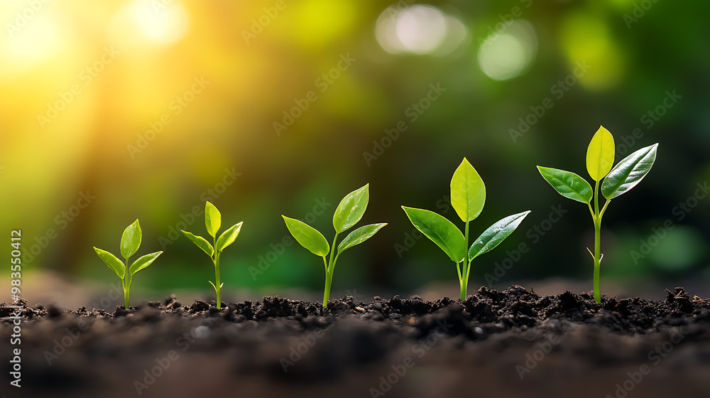A collection of vibrant seedlings growing in soil, showcasing the beauty of nature and the promise of new beginnings. A collection of vibrant seedlings growing in soil, showcasing the beauty of nature and the promise of new beginnings.