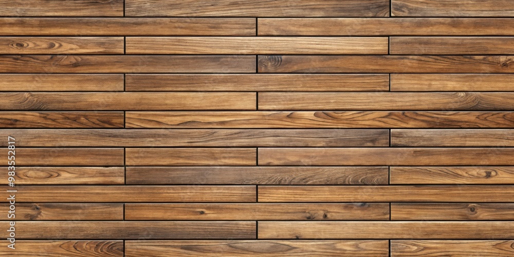 Fototapeta premium Brown Wood Outdoor Flooring Texture Seamless Background for Panoramic Landscapes