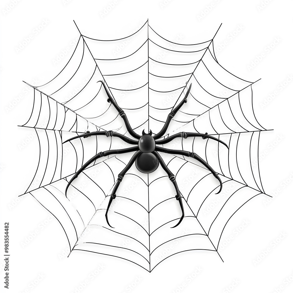 Obraz premium beautiful drawing of a halloween spider isolated on white background