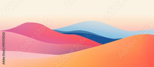 Flat art featuring a gradient of colors