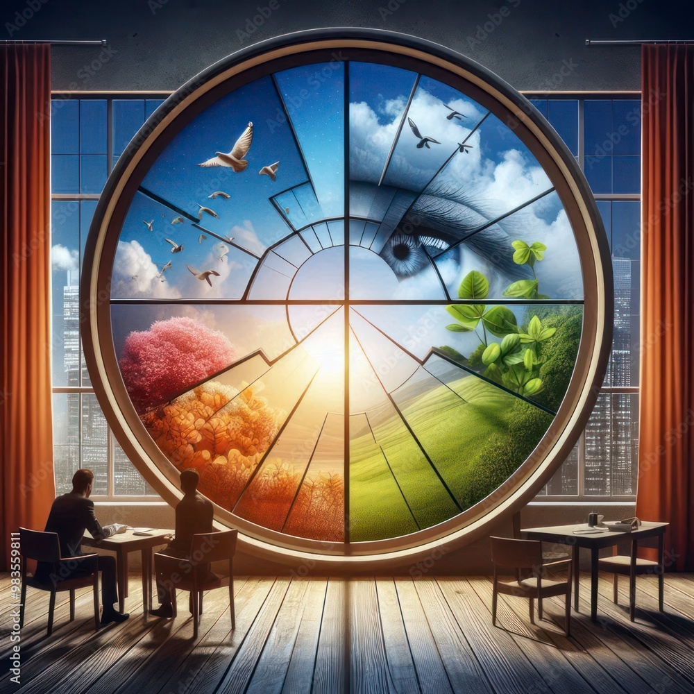 Fototapeta premium Future seen through the window