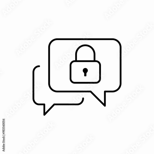 speech bubble lock icon sign vector