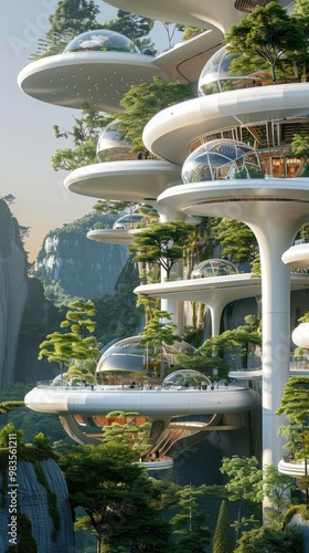 Futuristic Cityscape: Harmonious Blend of Tech and Nature