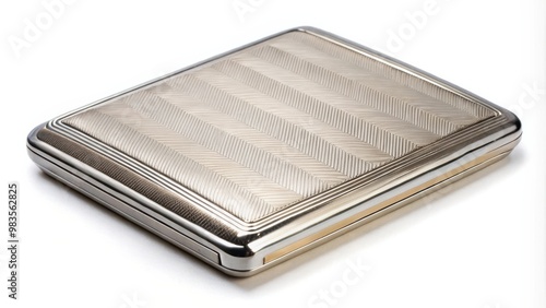 Vintage Metal Cigarette Case with Engraving on Lid for Stylish Smoking Accessories Collection photo