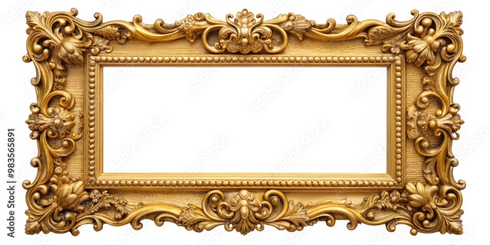 Luxurious gold frame with intricate details and clip path for designers and projects Luxurious gold frame with intricate details and clip path for designers and projects