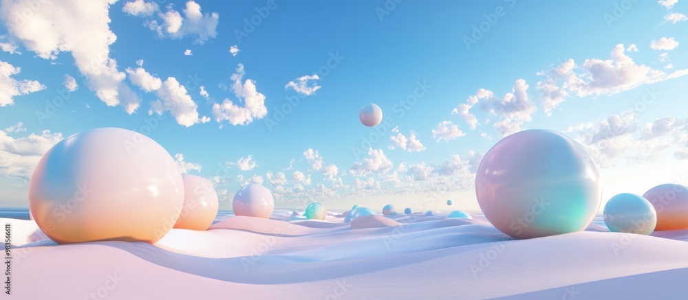 © DigitalDruid - HDRI environment map featuring a spherical panorama background with abstract objects and a stylized sky in a 3D equirectangular illustration