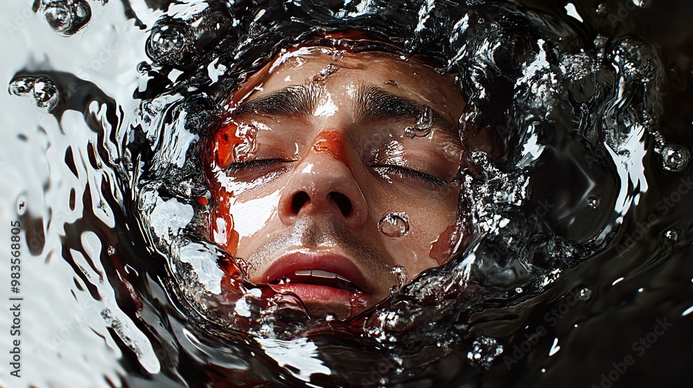 Man Submerged in Water - Dark Portrait Photography Man Submerged in Water - Dark Portrait Photography