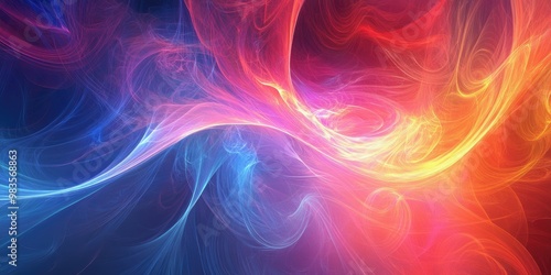 Vibrant fractal design on an abstract light background creating a captivating full screen visual effect