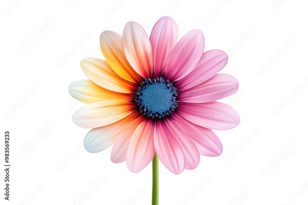 A vibrant pink flower with a bright blue center, PNG A vibrant pink flower with a bright blue center, PNG