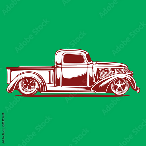 hot rod truck classic car vector illustration