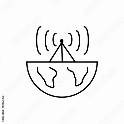 world wide broadcasting icon sign vector