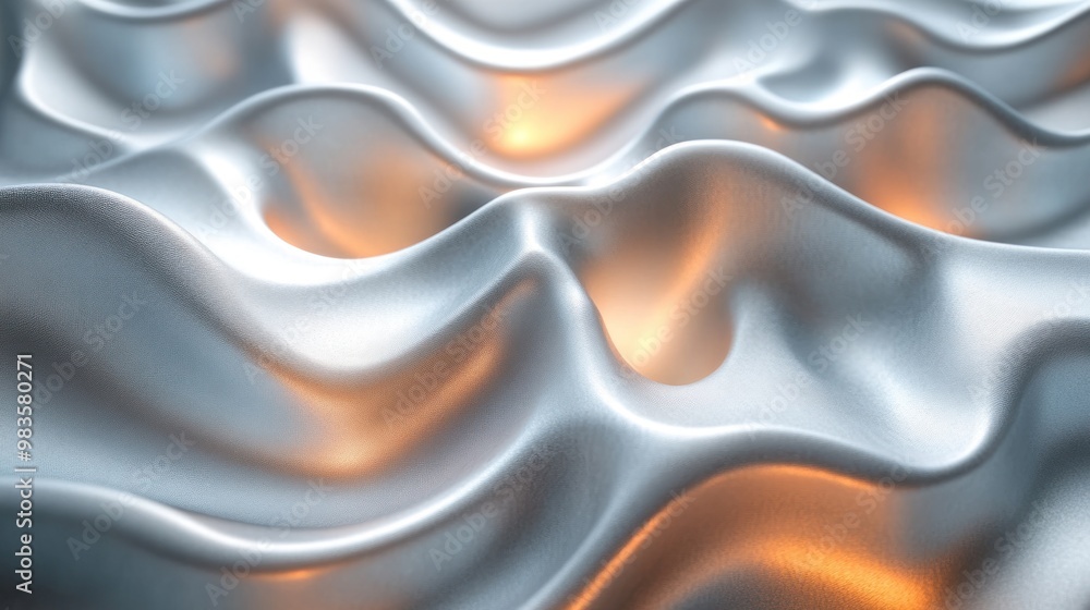Abstract wavy fabric with warm lighting and smooth textures. Abstract wavy fabric with warm lighting and smooth textures.