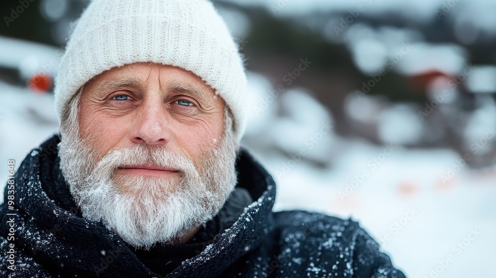A person dressed warmly with a hat enjoys the snowy outdoors, captured in a high-quality image reflecting the calm and peace a winter setting can bring. A person dressed warmly with a hat enjoys the snowy outdoors, captured in a high-quality image reflecting the calm and peace a winter setting can bring.