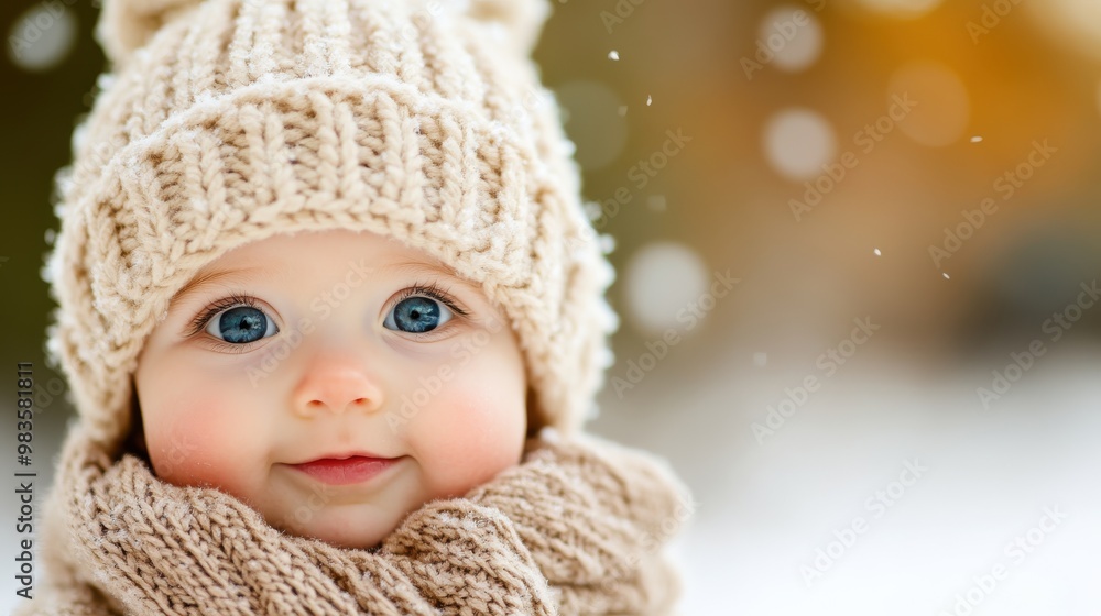 In this winter scene, a person is warmly dressed in knitwear, including a scarf and beanie, with snowflakes falling around them, embodying the warmth of cold weather attire. In this winter scene, a person is warmly dressed in knitwear, including a scarf and beanie, with snowflakes falling around them, embodying the warmth of cold weather attire.