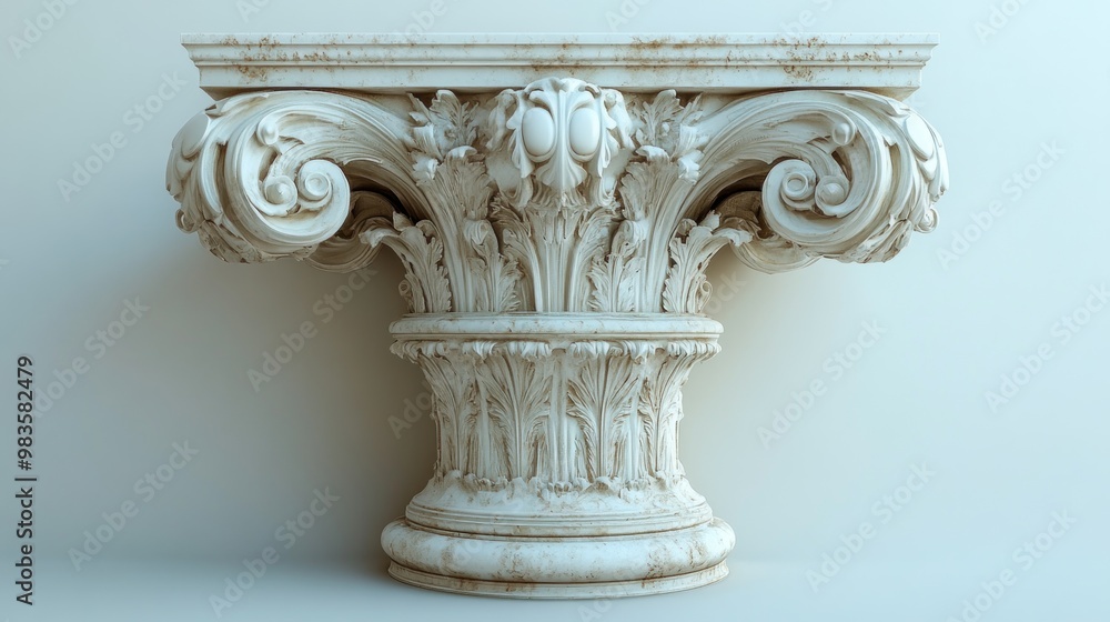 Naklejka premium Ornate architectural column with intricate detailing and design.