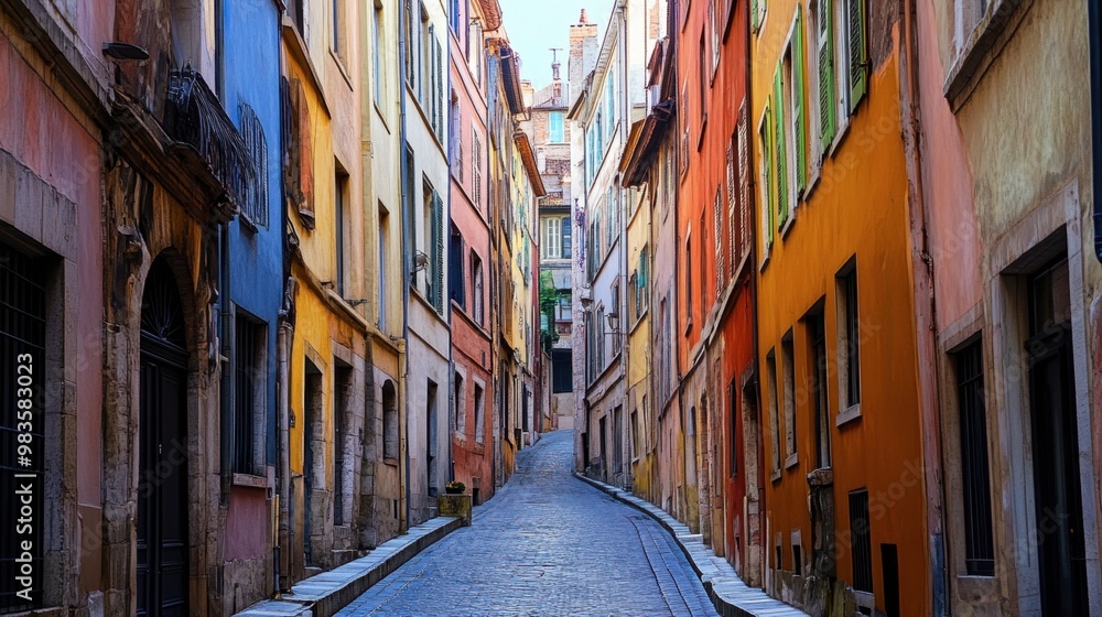 Fototapeta premium The historic city of Lyon with its narrow medieval streets and Renaissance architecture.
