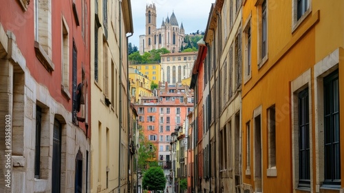 The historic city of Lyon with its narrow medieval streets and Renaissance architecture.