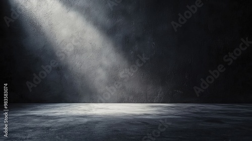 Moody Dramatic Stage Lighting with Beam of Light and Smoke