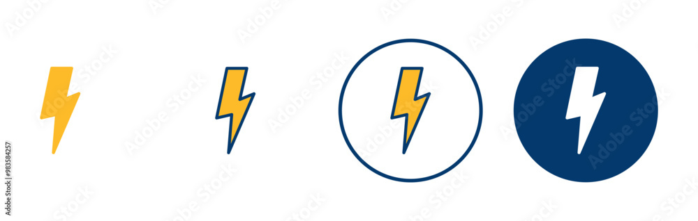 Lightning icon vector isolated on white background. Bolt icon vector. Energy and thunder electric icon Lightning icon vector isolated on white background. Bolt icon vector. Energy and thunder electric icon