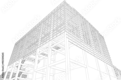 3D illustration of building project