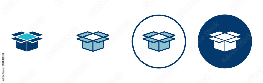 Box icon vector isolated on white background. Cardboard box, packaging open. Box vector icon Box icon vector isolated on white background. Cardboard box, packaging open. Box vector icon