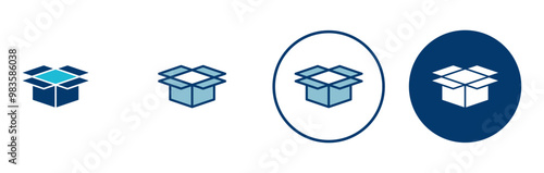 Box icon vector isolated on white background. Cardboard box, packaging open. Box vector icon